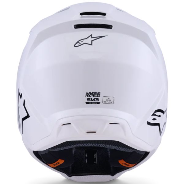 White Glossy product view, lightweight off‑road motorcycle helmet with ventilation and impact protection