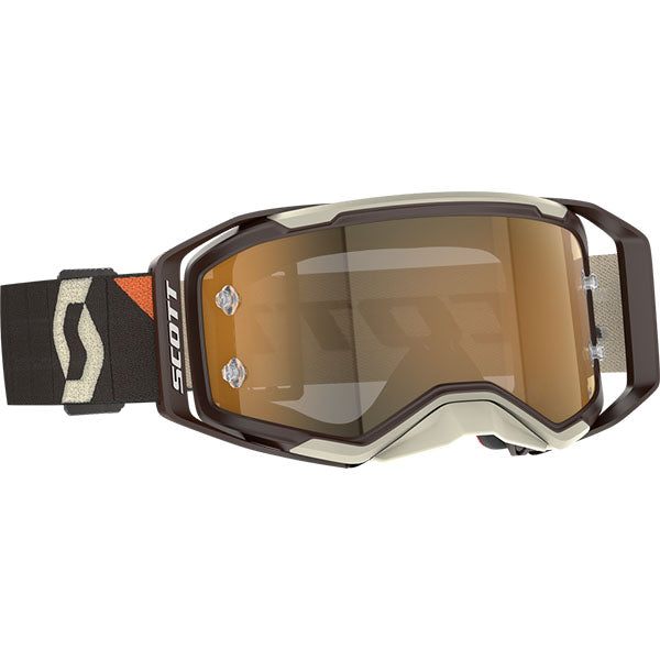 Scott Prospect 2.0 Amplifier Goggles in Deep Brown/Beige AMP Gold Chrome Works SKU 51-5613