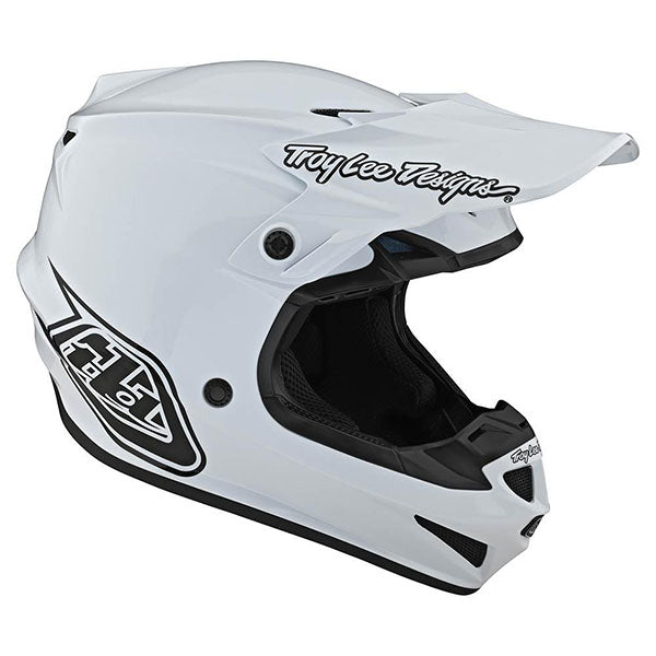 Image of Troy Lee Designs SKU 1094900 SE4 Mono White Polyacrylite Helmet Size: XS Colors: White (SKU 1094900)