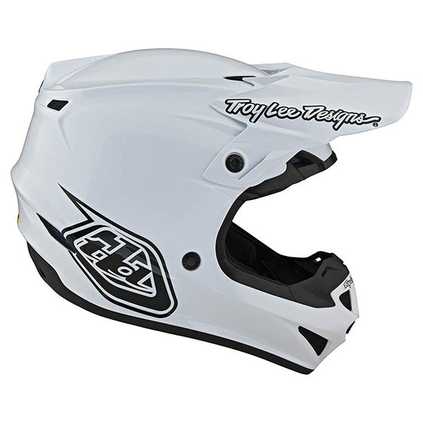 Image of Troy Lee Designs SKU 1094900 SE4 Mono White Polyacrylite Helmet Size: XS Colors: White (SKU 1094900)