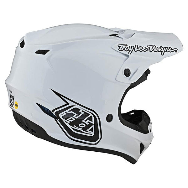 Image of Troy Lee Designs SKU 1094900 SE4 Mono White Polyacrylite Helmet Size: XS Colors: White (SKU 1094900)