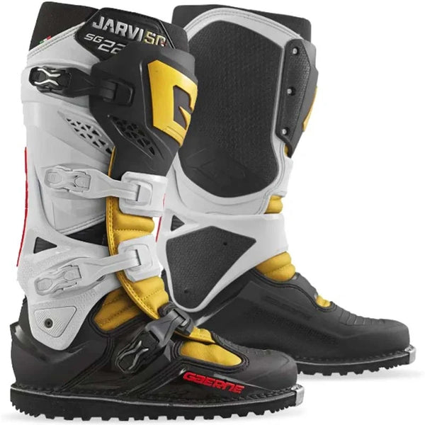 Product image, Gaerne, SG-22 LE Jarvis 50th Anniversary Boots, Color: Red/Black/Grey, Sizes: 9 to 13, SKU: 480-66709, front view, Colors: Red/Black/Grey, SKU 480-667
