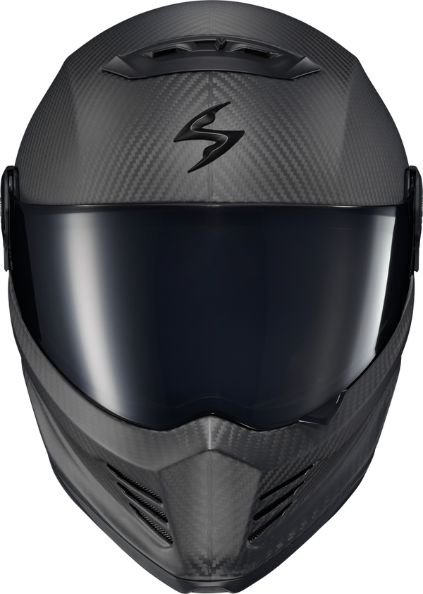 Scorpion EXO - Covert FX Solid Carbon Helmet, detail view, color options: 2XL, 3XL, L, M, S, XL, XS, sizes: Black, Matte Black