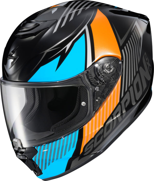 Scorpion EXO - EXO R330 Hawker Helmet, motorcycle helmet, detail view, color options: 2XL, LG, MD, SM, XL, sizes: Hi-Viz, Light Blue, Phantom, Red