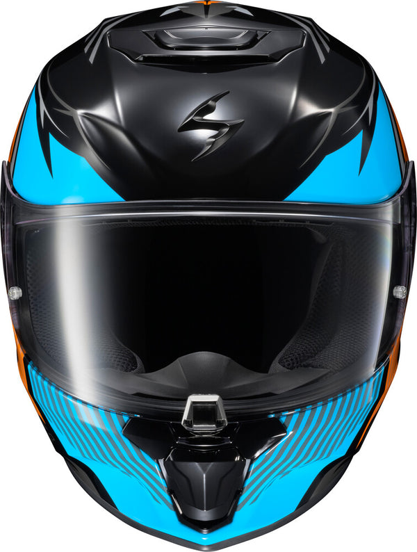 Scorpion EXO - EXO R330 Hawker Helmet, motorcycle helmet, detail view, color options: 2XL, LG, MD, SM, XL, sizes: Hi-Viz, Light Blue, Phantom, Red