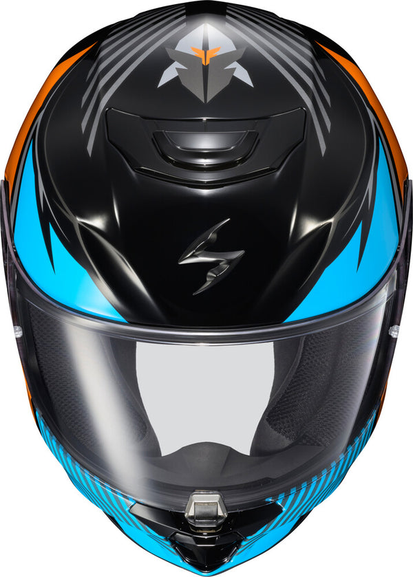Scorpion EXO - EXO R330 Hawker Helmet, motorcycle helmet, detail view, color options: 2XL, LG, MD, SM, XL, sizes: Hi-Viz, Light Blue, Phantom, Red