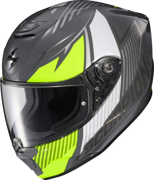 Scorpion EXO - EXO R330 Hawker Helmet, motorcycle helmet, front three-quarter view, color options: 2XL, LG, MD, SM, XL, sizes: Hi-Viz, Light Blue, Phantom, Red