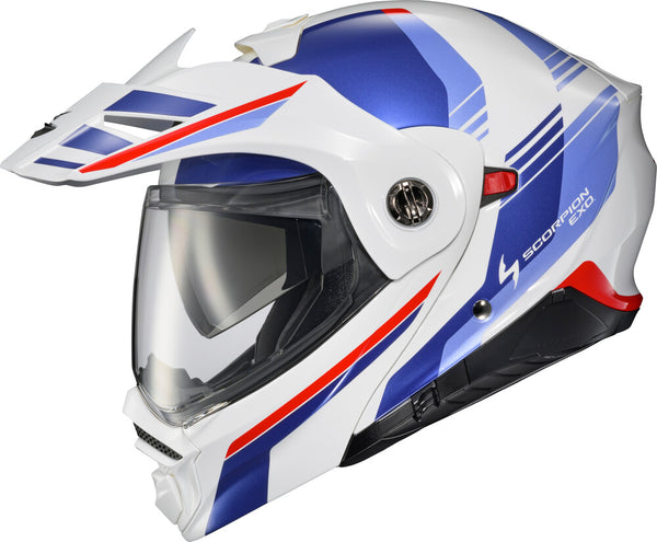 Scorpion EXO - EXO-AT960 Monk Helmet, detail view, color options: 2XL, 3XL, L, M, S, XL, sizes: Monk Black/Red, Monk Grey/Hi-Viz, Monk Phantom, Monk White/Blue