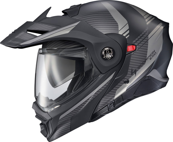 Scorpion EXO - EXO-AT960 Monk Helmet, detail view, color options: 2XL, 3XL, L, M, S, XL, sizes: Monk Black/Red, Monk Grey/Hi-Viz, Monk Phantom, Monk White/Blue