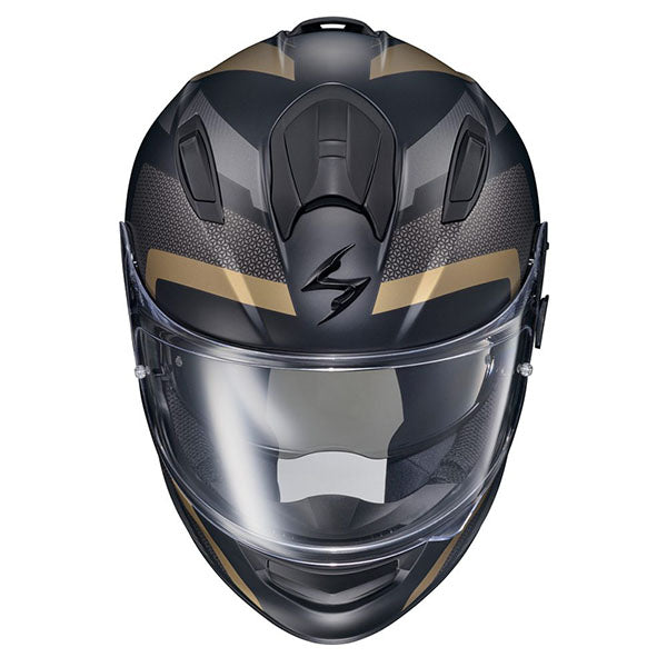 Scorpion EXO - Ryzer Evolution Helmet, detail view, color options: 2XL, LG, MD, SM, XL, sizes: Gold, Hi-Viz, Phantom, Pink, Red