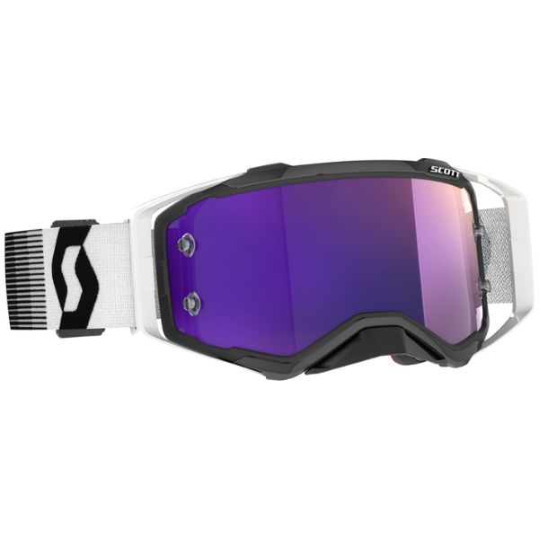 Product image of Scott Prospect Goggle 51 5559 black white Purple Chrome BTO Sports motocross goggles showing frame design, lens style, and colorway