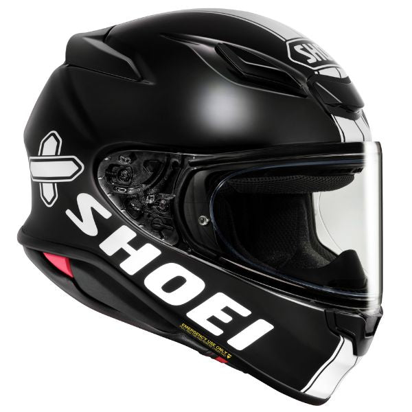 White-background studio image of Shoei FA25 RF1400 Ideograph helmet TC5 3, showing overall shape, materials, and visible design details