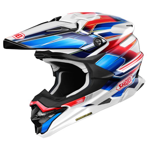 Studio image on a white background of Shoei FA25 VFXEVO Sparkle helmet TC10 1, showing overall shape, materials, and visible design details