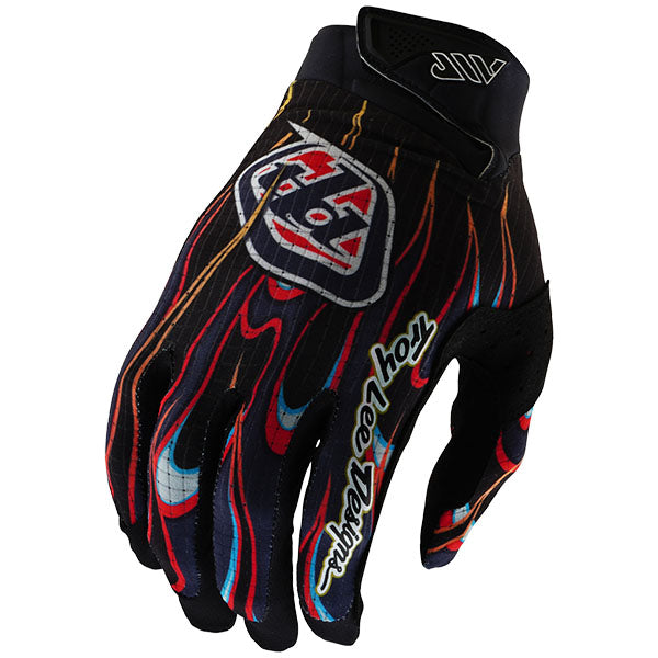 Product image of Troy Lee Designs BTO Sports 0036 TLD B25D1 AIR GLOVE TORCHED BLK RED 01 3fb1482b 8d40 48d3 9457 de0f0c4f74ae motocross gloves showing fit, construction, and colorway | Available at BTO Sports