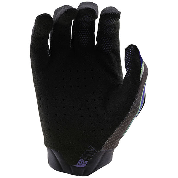 Product image of Troy Lee Designs BTO Sports 0037 TLD B25D1 AIR GLOVE TORCHED BLK PURP 02 motocross gloves showing fit, construction, and colorway | Available at BTO Sports