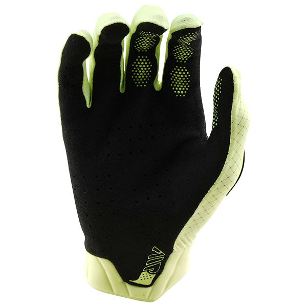 Product image of Troy Lee Designs BTO Sports 0061 TLD B25D1 AIR GLOVE MONO GLOYLLW 02 motocross gloves showing fit, construction, and colorway | Available at BTO Sports