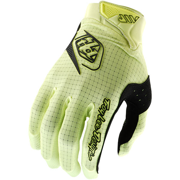 Product image of Troy Lee Designs BTO Sports 0062 TLD B25D1 AIR GLOVE MONO GLOYLLW 01 motocross gloves showing fit, construction, and colorway | Available at BTO Sports