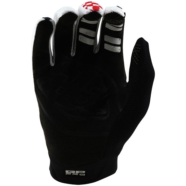 Product image of Troy Lee Designs BTO Sports 0099 TLD M25D1 GPPRO GLOVE FACTORY WHT 02 motocross gloves showing fit, construction, and colorway | Available at BTO Sports - alternate view