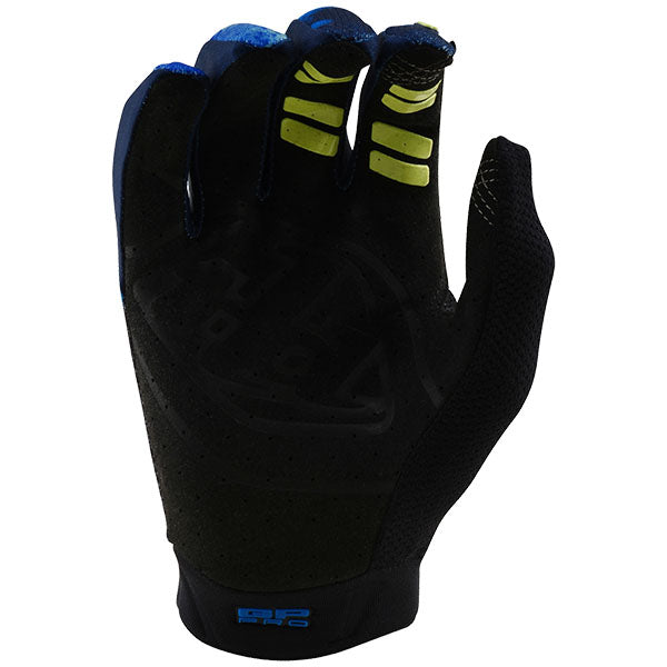 Product image of Troy Lee Designs BTO Sports 0105 TLD M25D1 GPPRO GLOVE ARRIVAL BLU 02 motocross gloves showing fit, construction, and colorway | Available at BTO Sports
