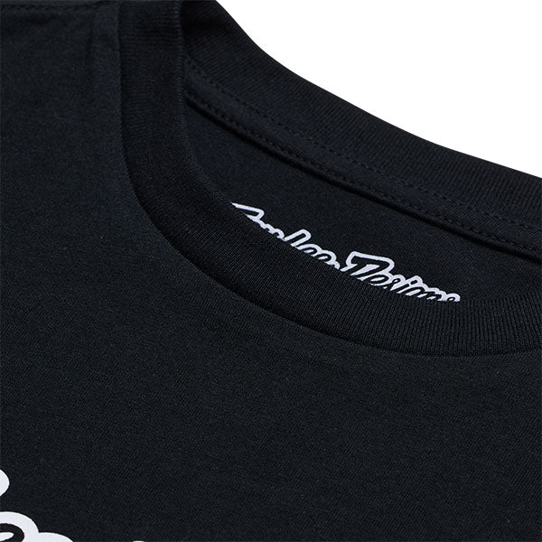 Clean studio shot of Troy Lee Designs Signature Tee (Youth); showing tee fit, printed graphics, and crew neckline; SKU 7249170