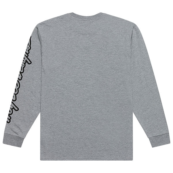 Professional studio photo of Troy Lee Designs Signature Long Sleeve Tee; showing long-sleeve cut, printed graphics, and crew neckline; SKU 7299170