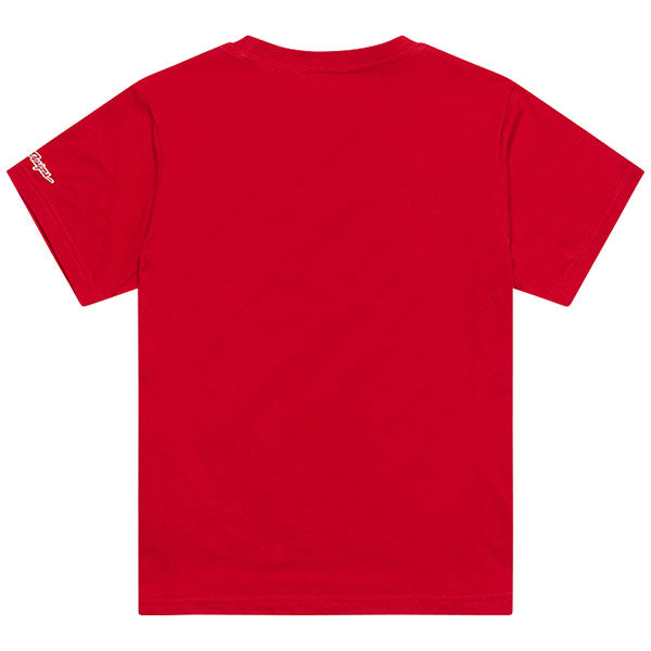 High-resolution studio image of Troy Lee Designs Badge Tee (Youth); showing tee fit, printed graphics, and crew neckline; SKU 7245680