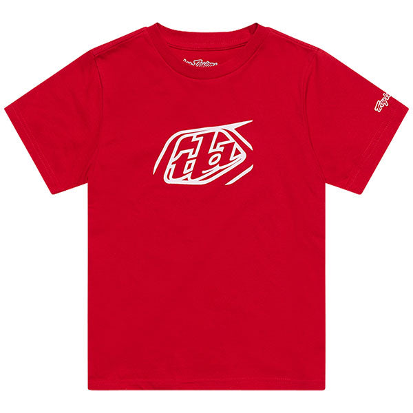 Crisp studio image on a white background of Troy Lee Designs Badge Tee (Youth); showing tee fit, printed graphics, and crew neckline; SKU 7245680