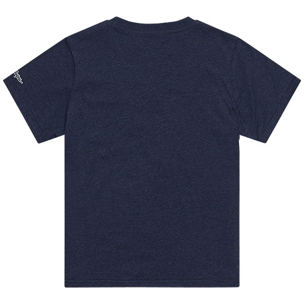 High-resolution studio image of Troy Lee Designs Badge Tee (Youth); showing tee fit, printed graphics, and crew neckline; SKU 7245680