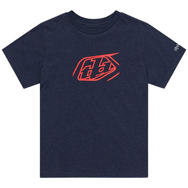 Crisp studio image on a white background of Troy Lee Designs Badge Tee (Youth); showing tee fit, printed graphics, and crew neckline; SKU 7245680