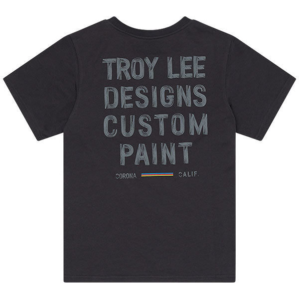 Crisp studio image on a white background of Troy Lee Designs Paint Shop Tee (Womens); showing tee fit, printed graphics, and crew neckline; SKU 7537290
