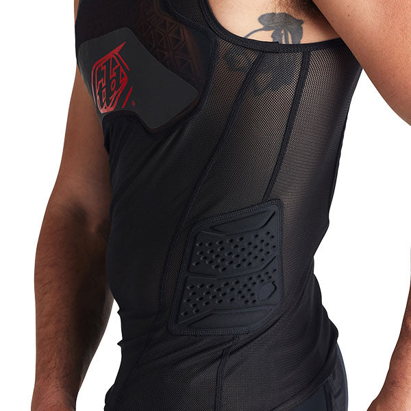 Troy Lee Designs Stage Ghost D30 Vest Base Layer product image in Blk sizes SM, MD, LG, XL SKU 56390600. Base Layer Shirt | Available at BTO Sports