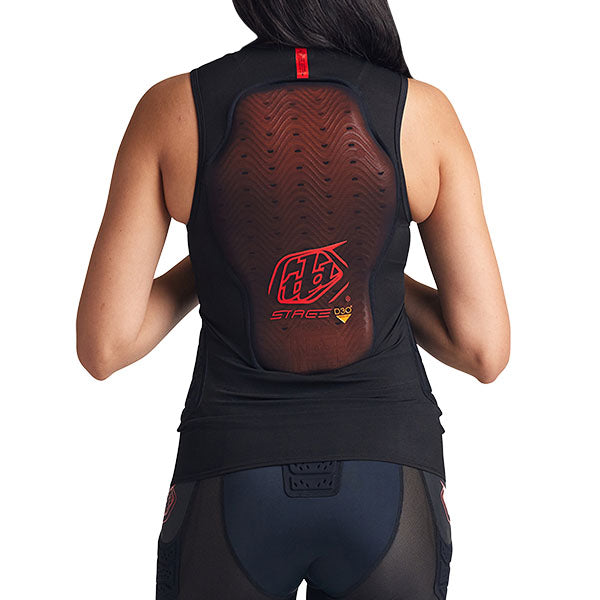 Troy Lee Designs Stage Ghost D30 Vest Base Layer rear view in Blk sizes SM, MD, LG, XL SKU 56390600. Base Layer Shirt | Available at BTO Sports