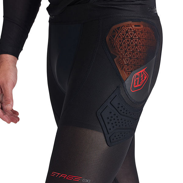 Troy Lee Designs Stage Ghost D30 Pant Base Layer rear view in Blk sizes SM, MD, LG, XL SKU 56490600. Base Layer Pants | Available at BTO Sports