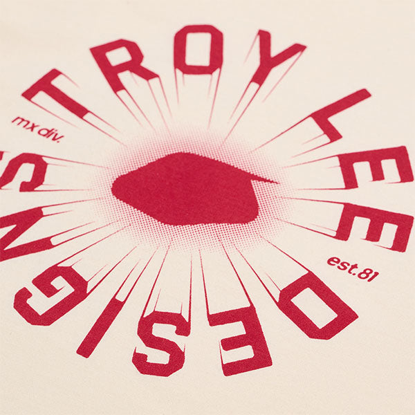 Crisp studio image on a white background of Troy Lee Designs Rotation Tee; showing tee fit, printed graphics, and crew neckline; SKU 7017300
