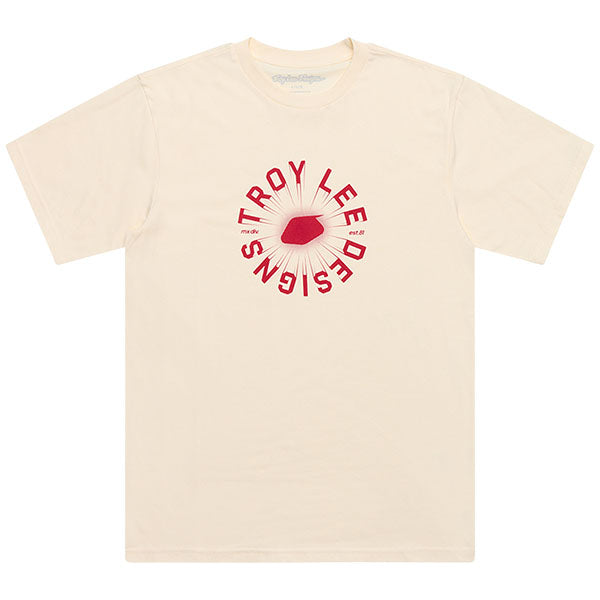 Clean studio shot of Troy Lee Designs Rotation Tee; showing tee fit, printed graphics, and crew neckline; SKU 7017300; Sizes: S-2XL