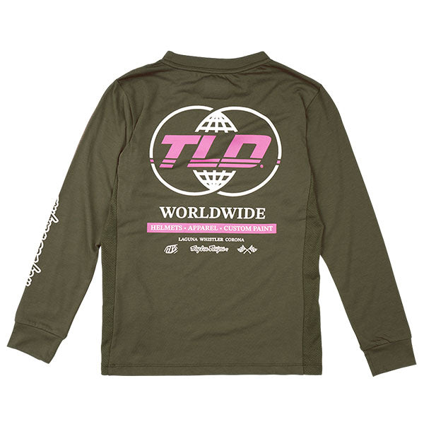 Product image of Troy Lee Designs - Skyline Worldwide Long Sleeve Ride Tee (MTB) (Youth) SKU:385148002 | Designed for Mountain Bike, BMX and E-Bike riders | Available at BTO Sports