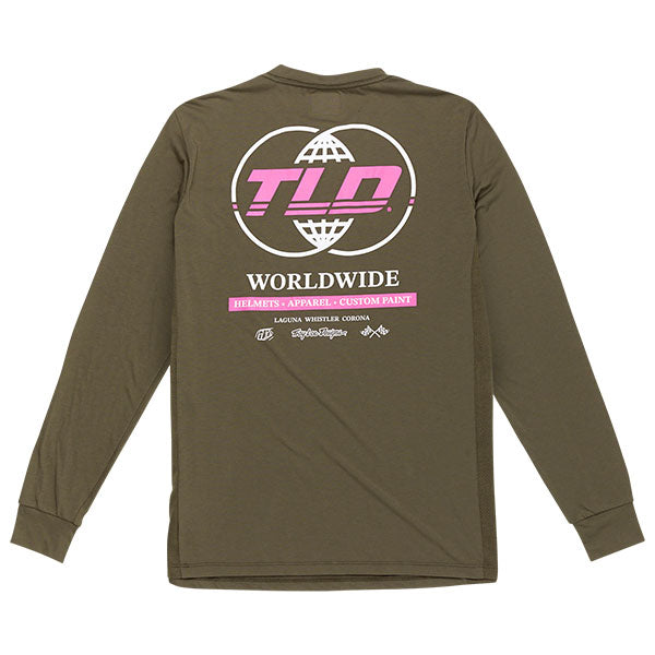 Product image of Troy Lee Designs - Skyline Worldwide Long Sleeve Ride Tee (MTB) SKU:383148003 | Sizes: SM–XL | Designed for Mountain Bike, BMX and E-Bike riders | Available at BTO Sports