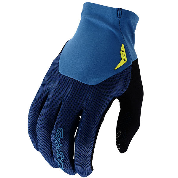 Product image of Troy Lee Designs 24 BTO Sports 0081 TLD M24D1 ACE GLOVE REVERB INDIGO 01 2fb8a988 a215 4243 9db4 52c5b25b2d65 motocross gloves showing fit, construction, and colorway | Available at BTO Sports