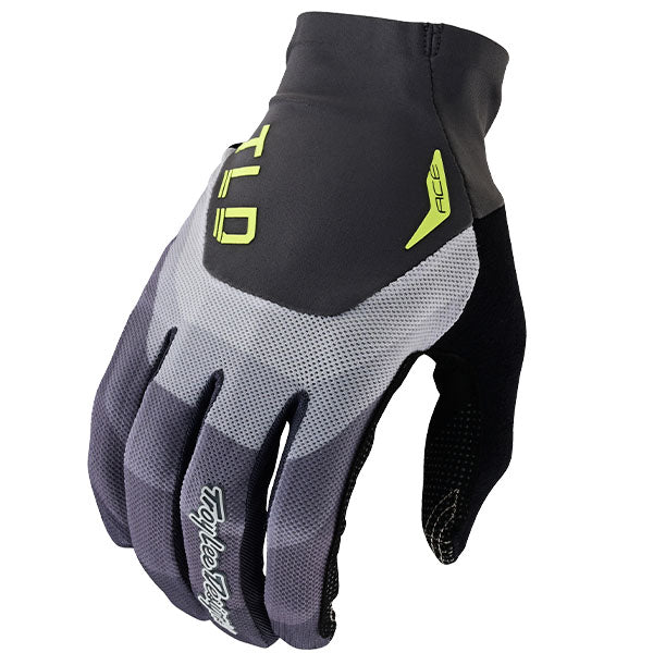 Product image of Troy Lee Designs 24 BTO Sports 0083 TLD M24D1 ACE GLOVE REVERB CHARCL 01 motocross gloves showing fit, construction, and colorway | Available at BTO Sports
