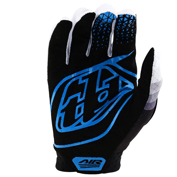 Product image of Troy Lee Designs 24 BTO Sports 0117 TLD M24D1 AIR GLOVE REVERB BLKBLU 02 motocross gloves showing fit, construction, and colorway | Available at BTO Sports
