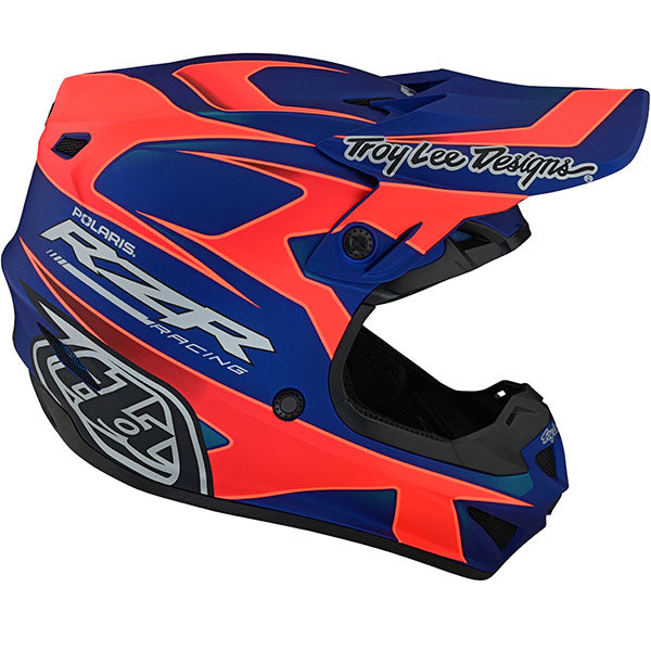 Image of Troy Lee Designs SKU 1095480 SE4 Polyacrylite Polaris MIPS Helmet Size: SM Colors: Blue/Red (SKU 1095480)
