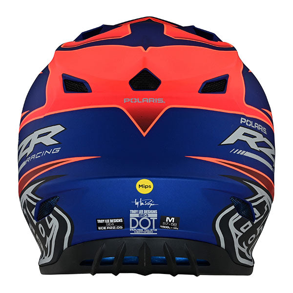 Image of Troy Lee Designs SKU 1095480 SE4 Polyacrylite Polaris MIPS Helmet Size: SM Colors: Blue/Red (SKU 1095480)