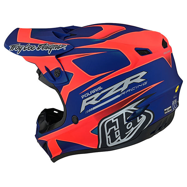 Image of Troy Lee Designs SKU 1095480 SE4 Polyacrylite Polaris MIPS Helmet Size: SM Colors: Blue/Red (SKU 1095480)
