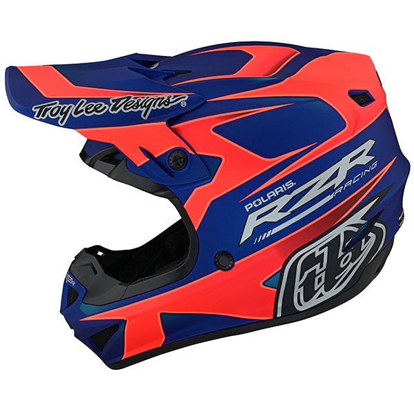 Image of Troy Lee Designs SKU 1095480 SE4 Polyacrylite Polaris MIPS Helmet Size: SM Colors: Blue/Red (SKU 1095480)