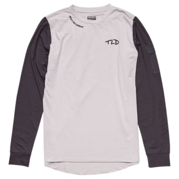 Clean studio shot of Troy Lee Designs Ruckus LS Ride Resist Tee (MTB); showing long-sleeve cut, printed graphics, and crew neckline; SKU 3716420