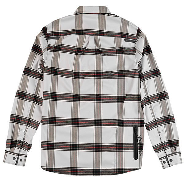 Clean studio shot of Troy Lee Designs Grind YD Plaid Flannel; showing flannel shirt fit, button front, and plaid pattern; SKU 8276500; Sizes: S-2XL