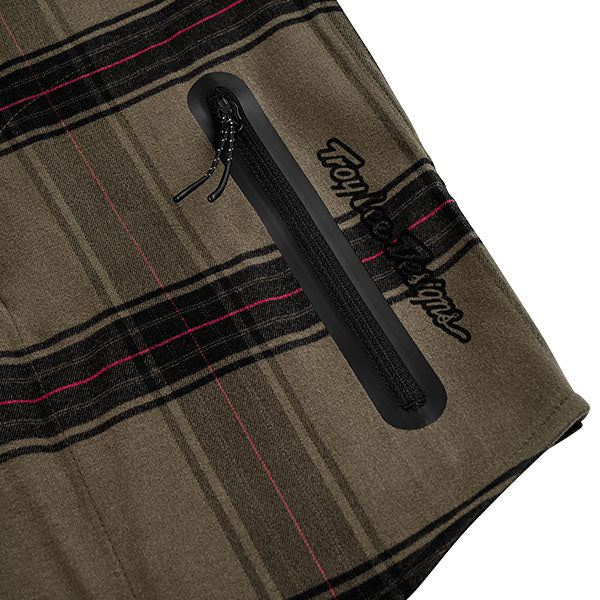 High-resolution studio image of Troy Lee Designs Grind YD Plaid Flannel; showing flannel shirt fit, button front, and plaid pattern; SKU 8276500