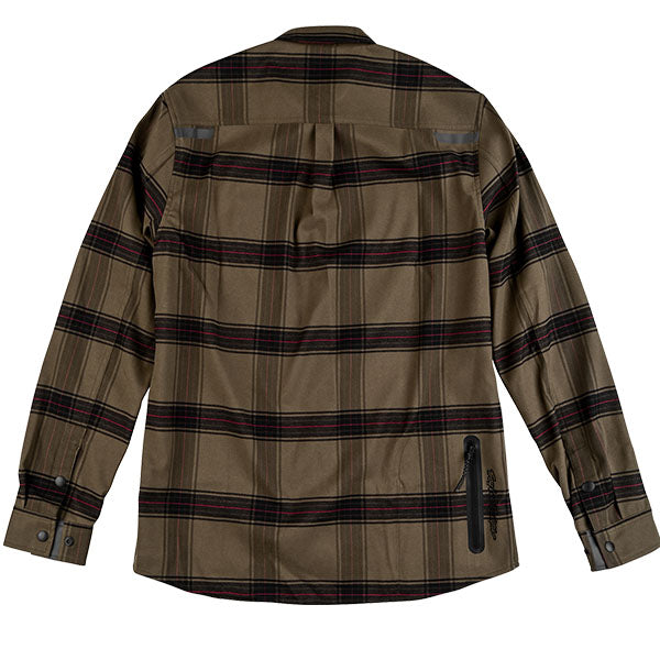 Clean studio shot of Troy Lee Designs Grind YD Plaid Flannel; showing flannel shirt fit, button front, and plaid pattern; SKU 8276500; Sizes: S-2XL