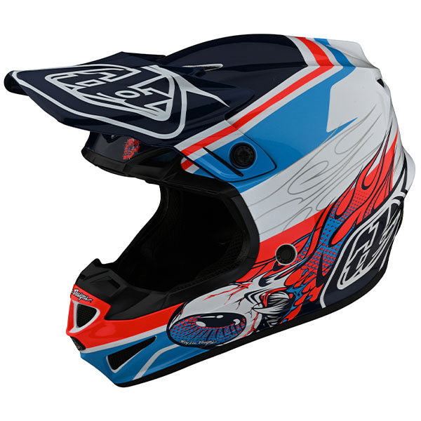 Image of Troy Lee Designs SKU 1123280 SE4 Polyacrylite Skooly Helmet (Youth) Size: Y-MD Colors: Black/Yellow (SKU 1123280)