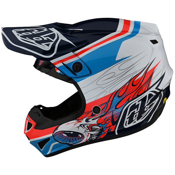 Image of Troy Lee Designs SKU 1123280 SE4 Polyacrylite Skooly Helmet (Youth) Size: Y-MD Colors: Black/Yellow (SKU 1123280)